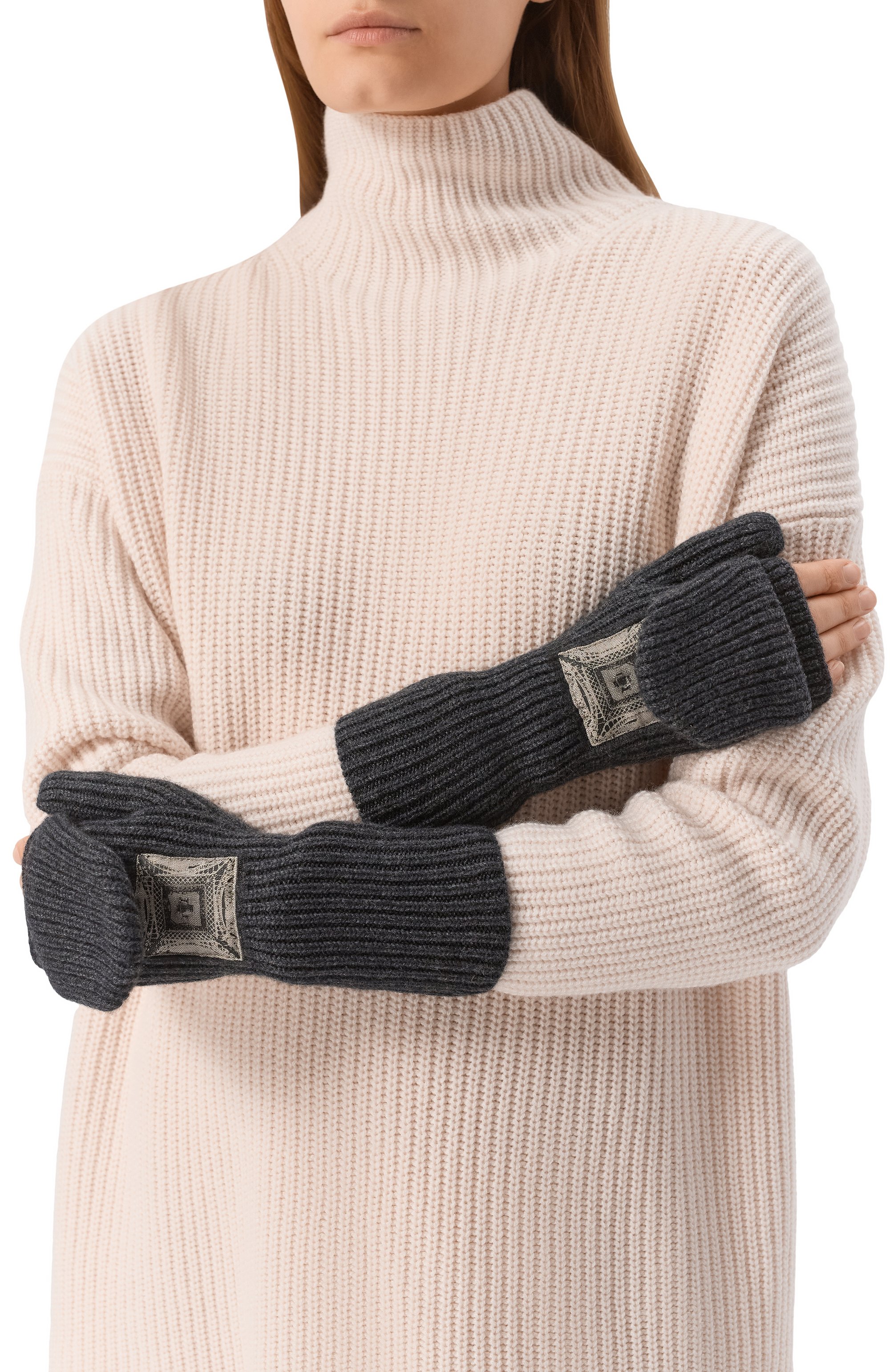 Варежки вертикаль из шерсти и кашемира MIDGARD PARIS, арт. MS86WL-OS-BK, фото 4