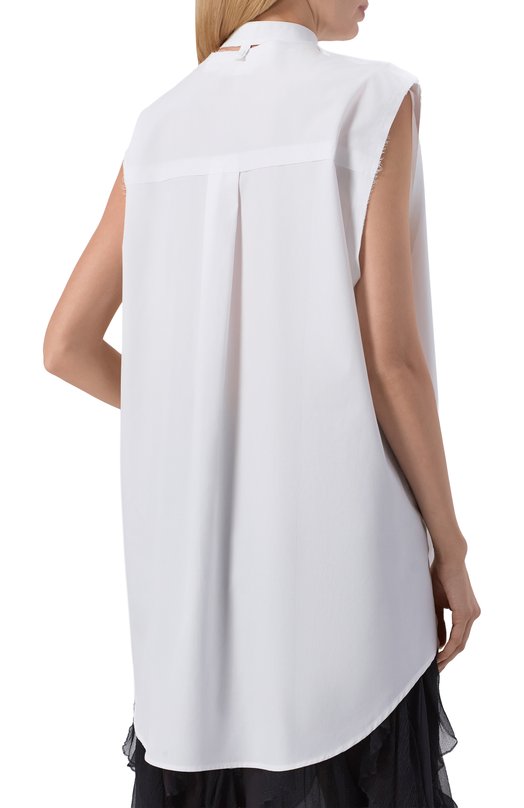 Хлопковая блузка Isabel Benenato DW72S26 Белый  DW72S26 Фото 4