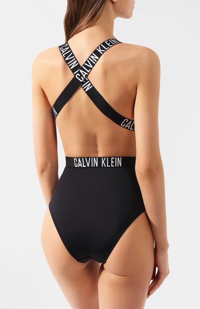 Слитный купальник CALVIN KLEIN черного цвета по цене 9665 руб., арт. KW0KW00979, фото 3 Слитный купальник CALVIN KLEIN, арт. KW0KW00979, фото 3