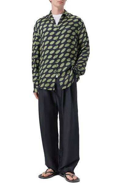 Кожаные шлепанцы DRIES VAN NOTEN темно-зеленого цвета по цене 79950 руб., арт. 021738/0598, фото 2 Кожаные шлепанцы DRIES VAN NOTEN, арт. 021738/0598, фото 2