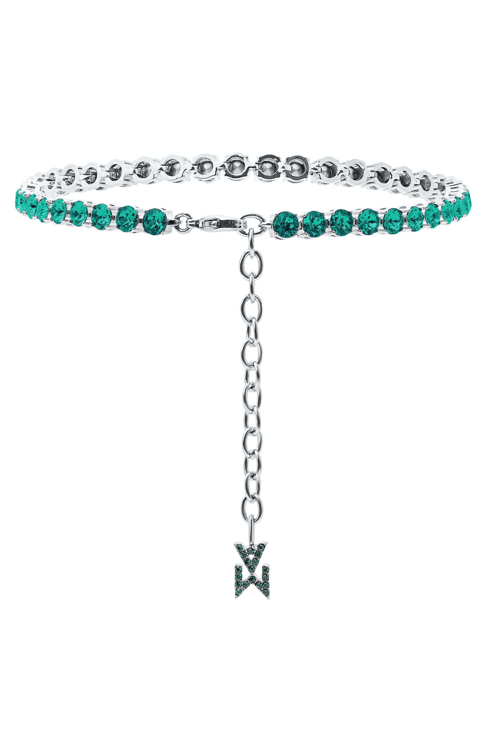 Анклет tennis AMINA MUADDI, арт. TENNIS ANKLET/CRYSTALS SILVER BASE, фото 3