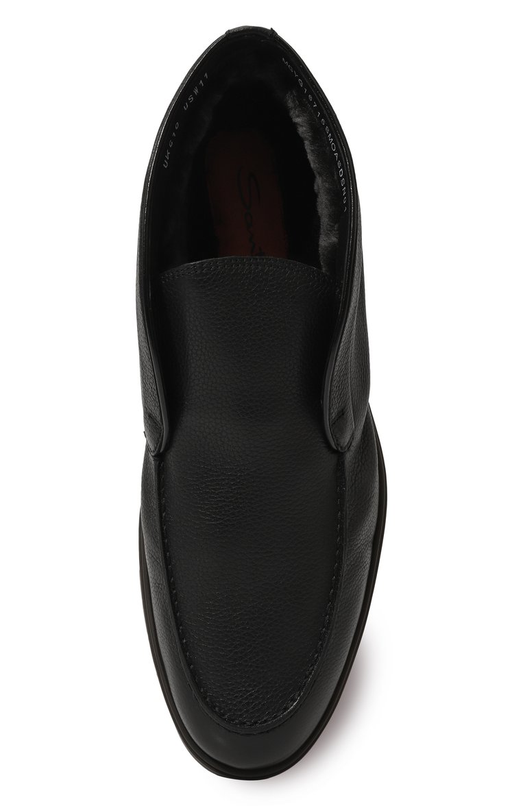 Мужские кожаные ботинки yalta SANTONI черного цвета, арт. MGYG16715SM0ASDSN01 | Фото 6 (Подошва: Плоская; Материал утеплителя: Натуральный мех; Мужское Кросс-КТ: зимние ботинки, Ботинки-обувь; Материал внешний: Натуральная кожа; Ав�томатизация состава: Проставлено; Автоматизация ТО: Проставлено)