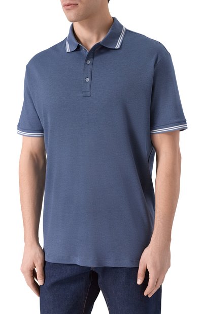 Поло из хлопка и лиоцелла PAUL&SHARK, арт. 26411256_001, фото 3