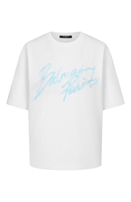 Хлопковая футболка Balmain GF1EG110/BD41 Белый GF1EG110/BD41