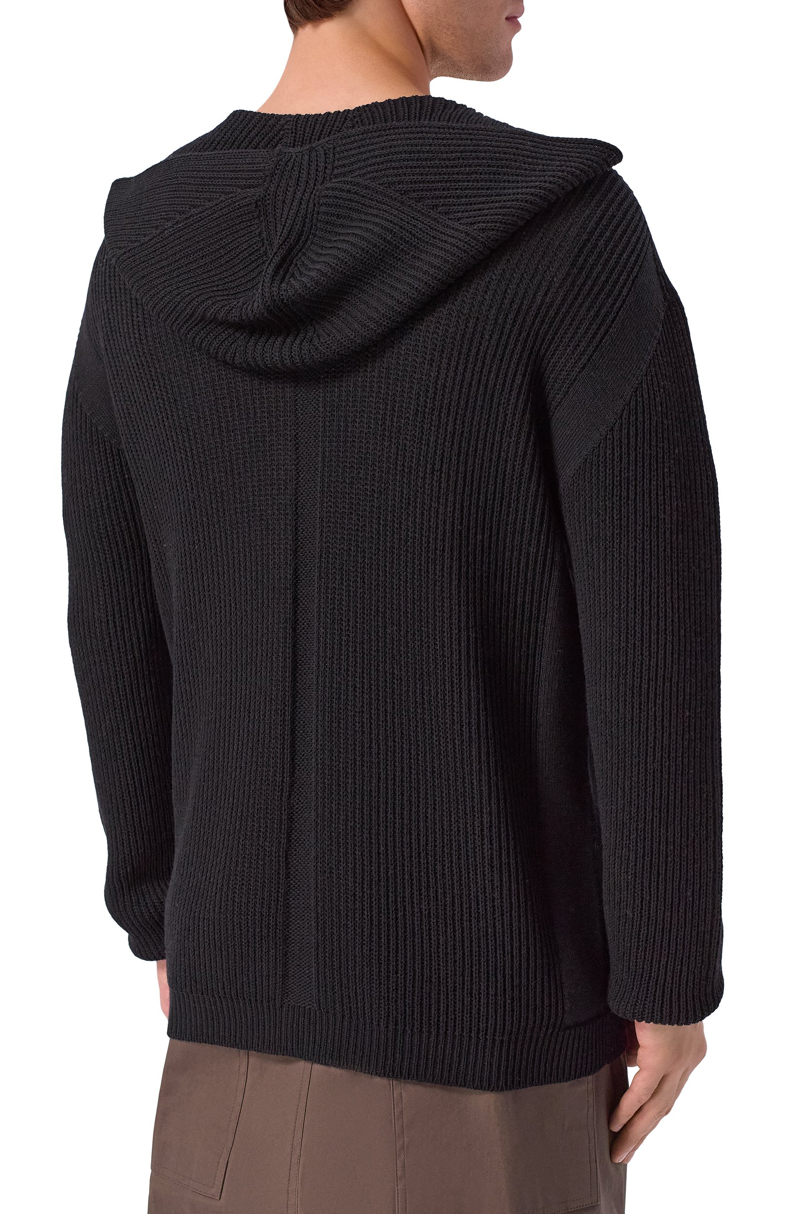 Шерстяной кардиган RICK OWENS черного цвета по цене 114500 руб., арт. RU02F4647/KWVH, фото 4 Шерстяной кардиган RICK OWENS, арт. RU02F4647/KWVH, фото 4