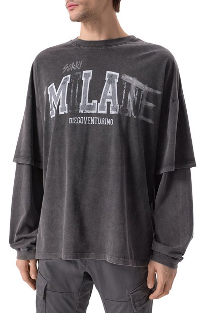 Хлопковый лонгслив DIEGO VENTURINO, арт. DVTSMLCLATE, фото 3