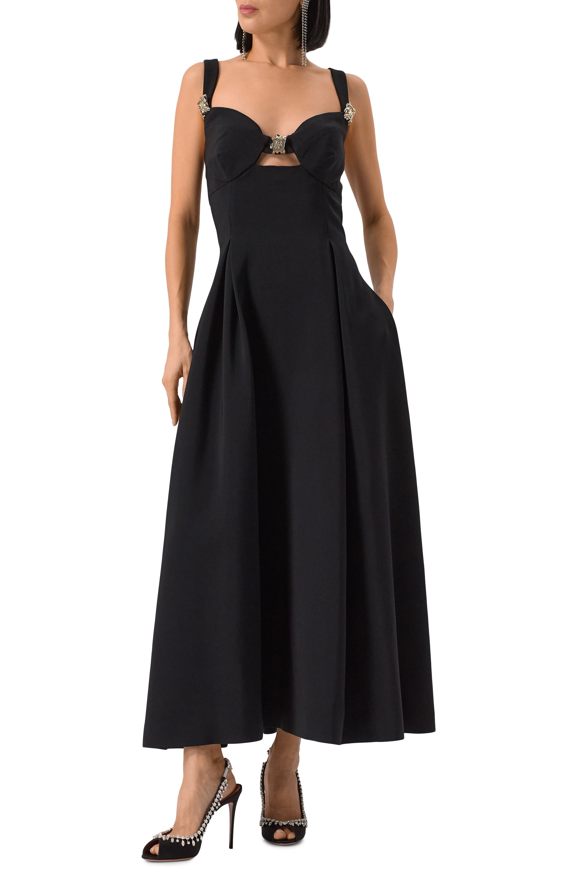 Текстильные туфли temptation crystal 105 AQUAZZURA, арт. TCSHIGS0/SAT, фото 2