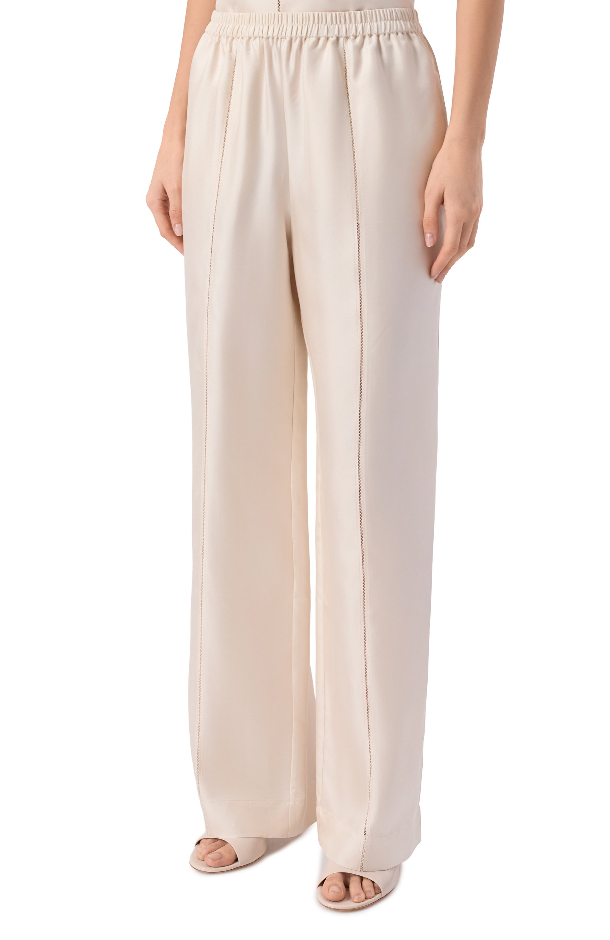 Шелковые брюки LOULOU DE SAISON кремового цвета по цене 51950 руб., арт. LARS, фото 3 Шелковые брюки LOULOU DE SAISON, арт. LARS, фото 3