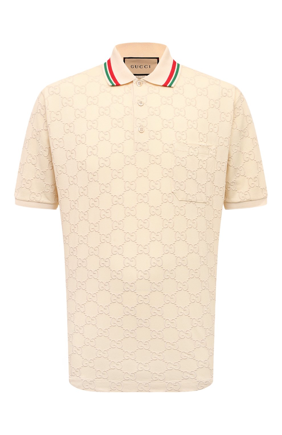 Хлопковое поло GUCCI кремового цвета по цене 135000 руб., арт. 753572/XJFUG, фото 1 Хлопковое поло GUCCI, арт. 753572/XJFUG, фото 1