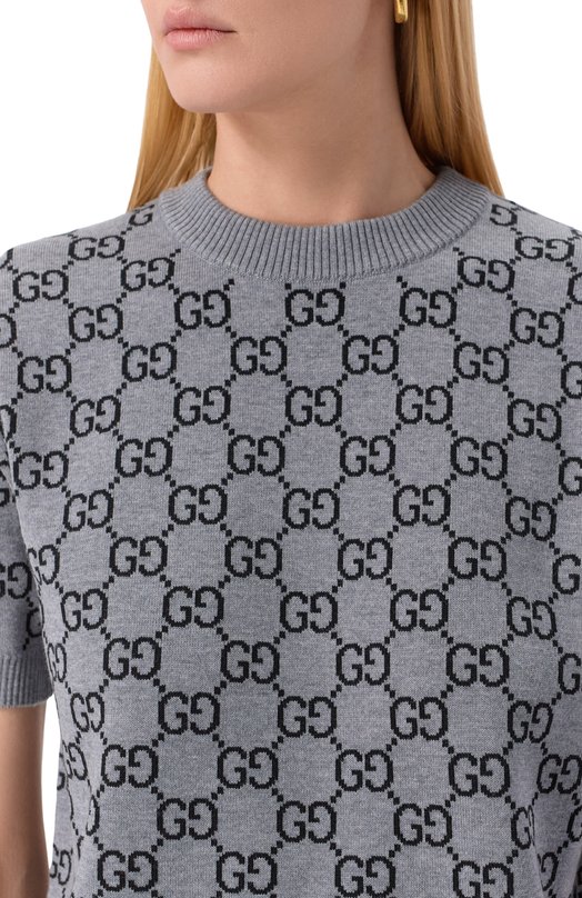 Шерстяной пуловер Gucci 798159/XKD8T Серый  798159/XKD8T Фото 5
