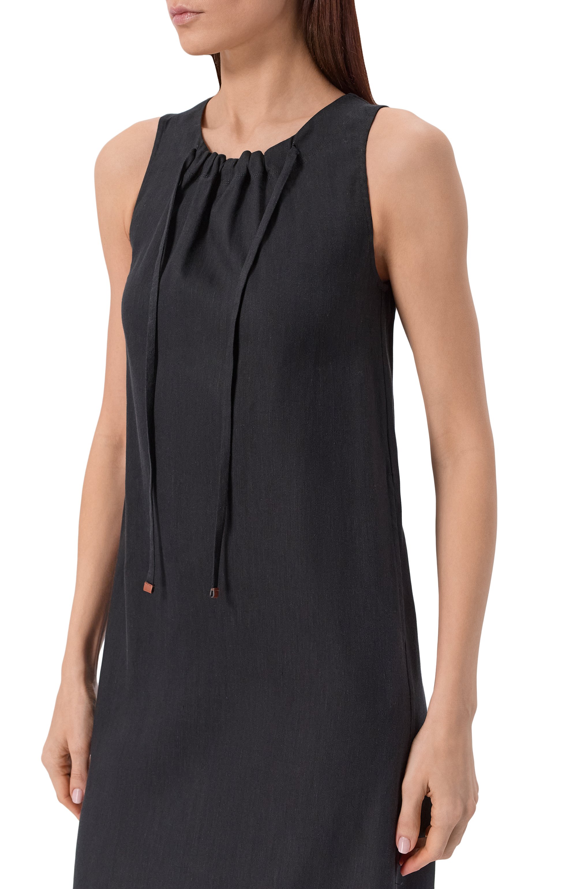 Платье изо льна и вискозы LORENA ANTONIAZZI черного цвета по цене 106000 руб., арт. P2640AB22A/3347, фото 4 Платье изо льна и вискозы LORENA ANTONIAZZI, арт. P2640AB22A/3347, фото 4