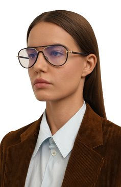 Женские оправа TOM FORD черного цвета, арт. TF5897-B 001 | Фото 2 (Региональные ограничения белый список (Axapta Mercury): Не проставлено; Материал: Металл, Пластик; Нос: Не проставлено; Тип очков: Оправа; Кросс-КТ: Оправы-унисекс; Очки форма: Авиаторы; Оптика Гендер: оптика-унисекс)