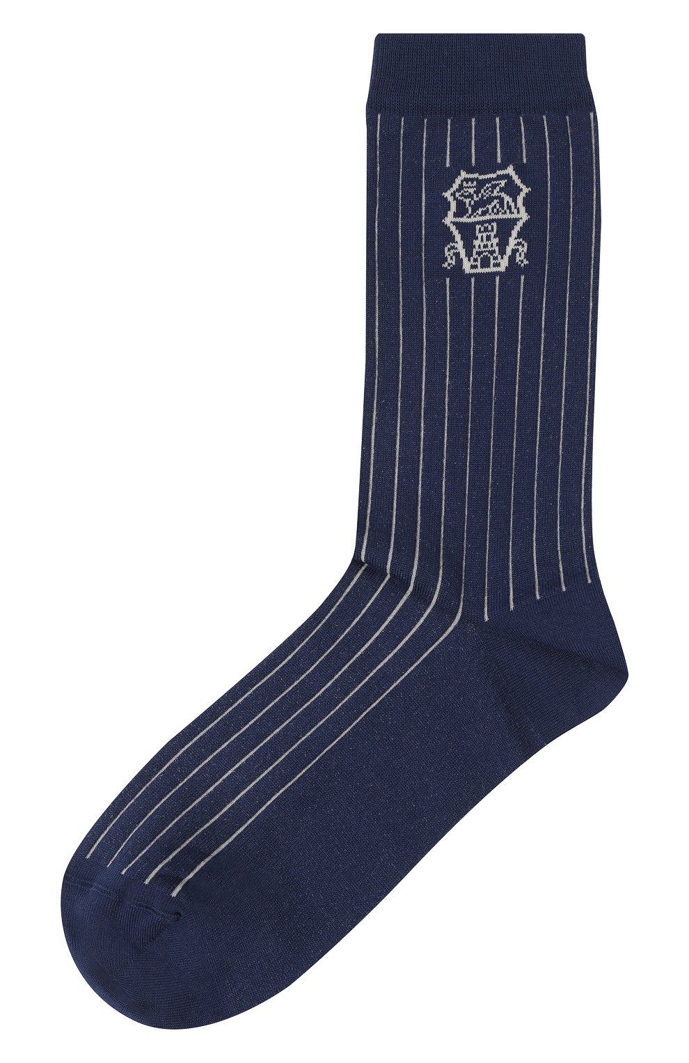 Хлопковые носки BRUNELLO CUCINELLI темно-синего цвета по цене 28750 руб., арт. MCS93561, фото 1 Хлопковые носки BRUNELLO CUCINELLI, арт. MCS93561, фото 1