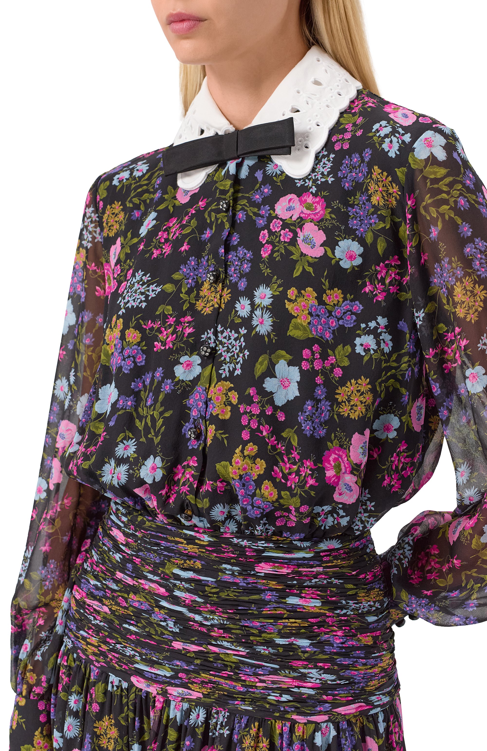 Шелковое платье VALENTINO разноцветного цвета по цене 1230000 руб., арт. 6B0VDLA09CH, фото 5 Шелковое платье VALENTINO, арт. 6B0VDLA09CH, фото 5