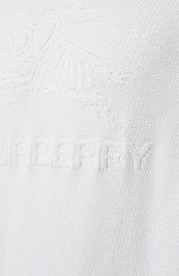 Мужской хлопковый свитшот BURBERRY белого цвета, арт. 8072758 | Фото 5 (Рукава: Длинные; Длина (для топов): Стандартные; Материал внешний: Хлопок; Мужское Кросс-КТ: свитшот-одежда; Принт: С принтом; Стили: Спорт-шик)