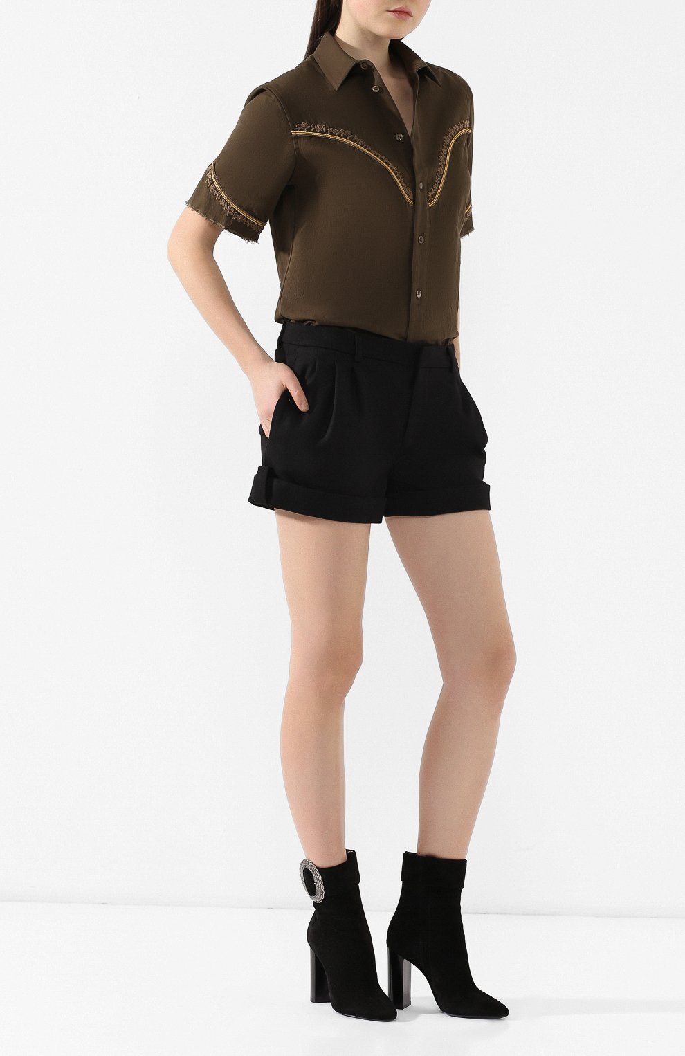 Замшевые ботильоны joplin SAINT LAURENT, арт. 551804/BT300, фото 2