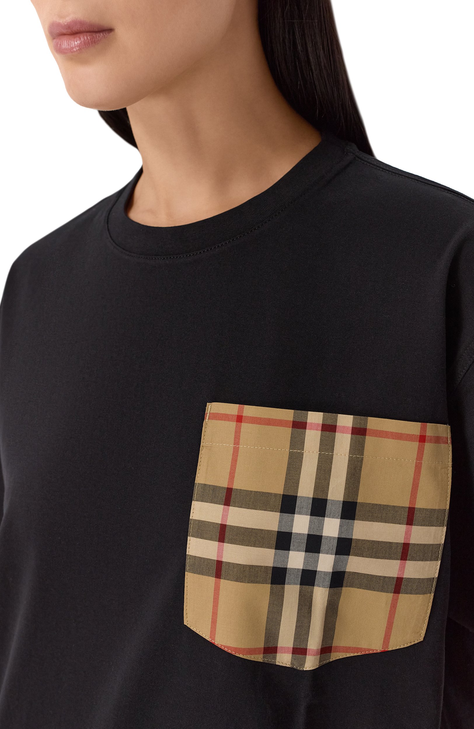 Хлопковая футболка BURBERRY черного цвета по цене 69300 руб., арт. 8103970, фото 5 Хлопковая футболка BURBERRY, арт. 8103970, фото 5