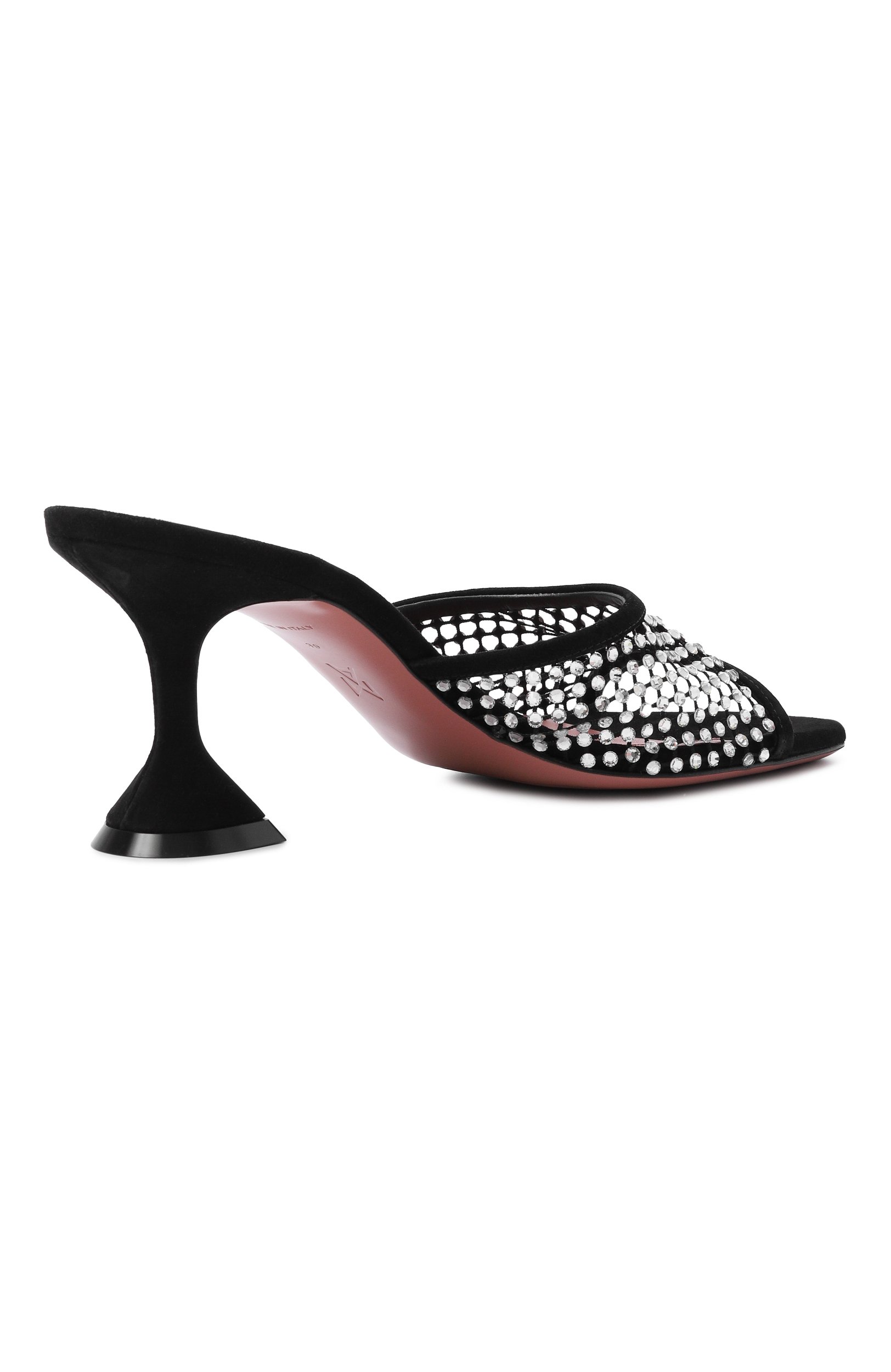 Текстильные мюли lupita 70 AMINA MUADDI черного цвета по цене 99500 руб., арт. LUPITA CRYSTAL NET SLIPPER 70/SUEDE, фото 5 Текстильные мюли lupita 70 AMINA MUADDI, арт. LUPITA CRYSTAL NET SLIPPER 70/SUEDE, фото 5