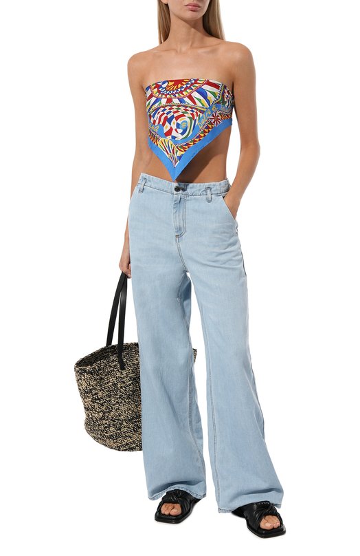 Шелковый платок Dolce & Gabbana FN093R/GDBTQ Синий  FN093R/GDBTQ Фото 3