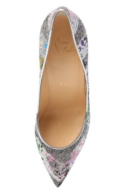 Туфли pigalle follies 100 CHRISTIAN LOUBOUTIN, арт. pigalle follies 100 paillette splash/sp, фото 4