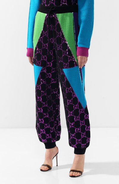 Шерстяные брюки с декоративной отделкой GUCCI, арт. 540189/X994A, фото 3