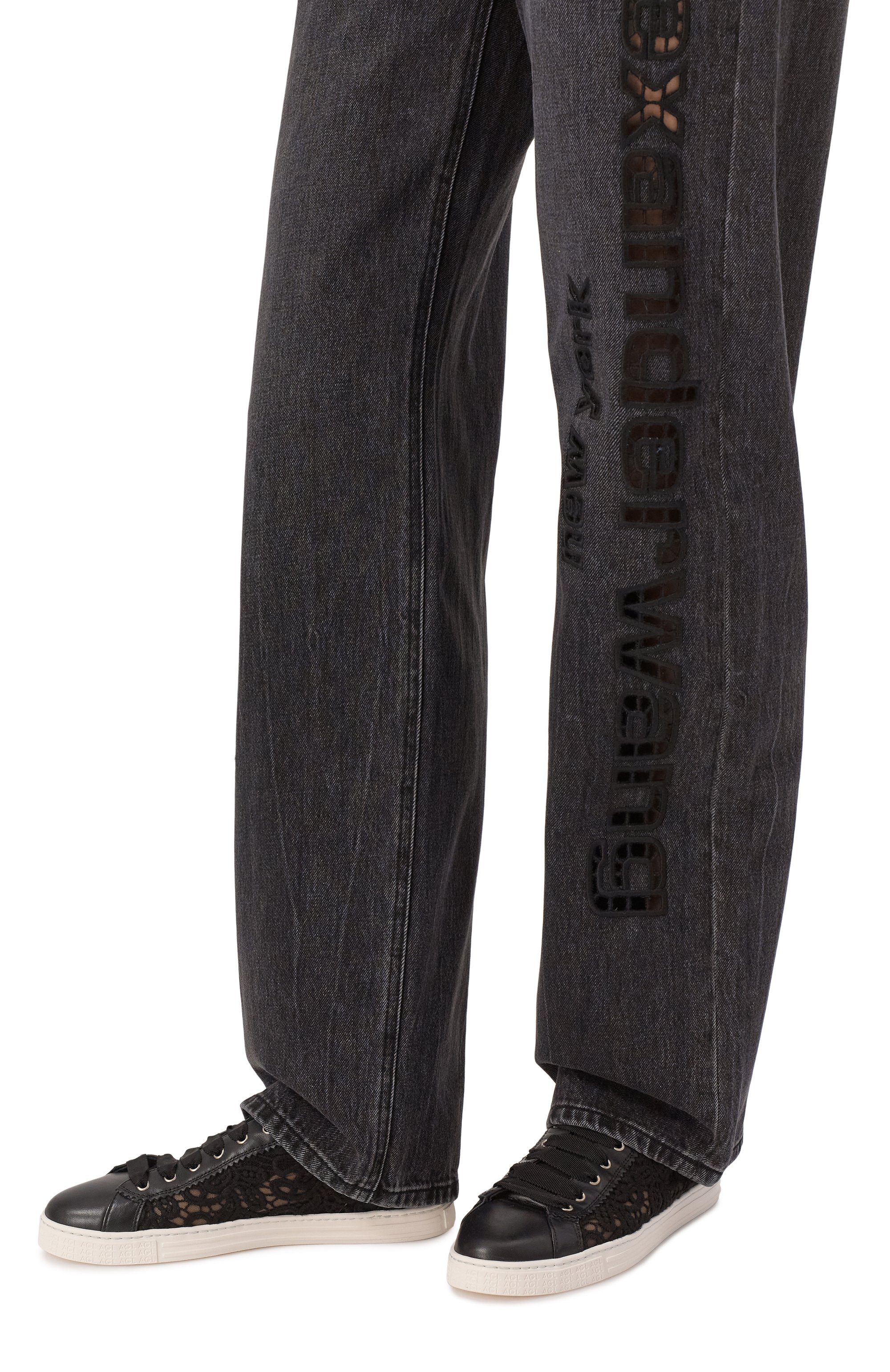 Комбинированные кеды sade AGL черного цвета по цене 37700 руб., арт. D936031PG/KT046, фото 3 Комбинированные кеды sade AGL, арт. D936031PG/KT046, фото 3