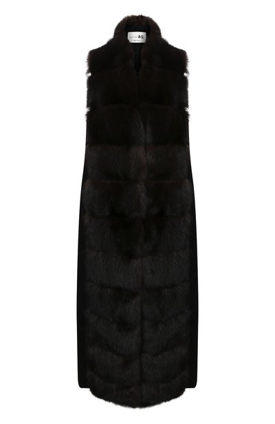 Женский жилет из меха соболя MANZONI24, арт. 20M769-ZDB1/EXTRADARK/BLACK/38-46