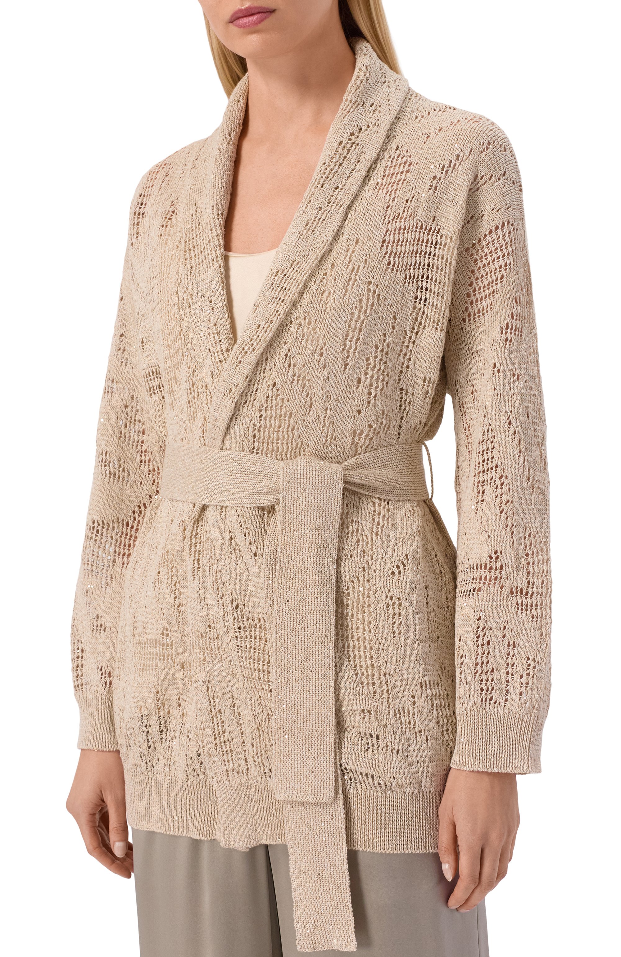 Кардиган изо льна и хлопка BRUNELLO CUCINELLI, арт. MDT771006, фото 3