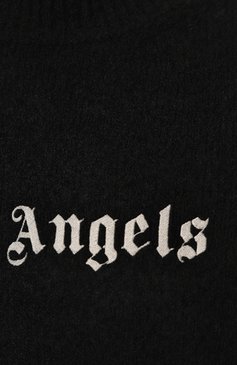 Мужской джемпер из шерсти и кашемира PALM ANGELS черного цвета, арт. PMHE054F23KNI0041001 | Фото 5 (Материал сплава: Проставлено; Драгоценные камни: Проставлено; Длина (для топов): Стандартные; Рукава: Длинные; Материал внешний: Шерсть; Вырез: Круглый; Мужское Кросс-КТ: Джемперы; Стили: Кэжуэл; Принт: С принтом)