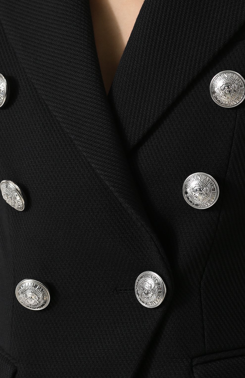 Двубортный приталенный жакет из смеси хлопка и шерсти BALMAIN, арт. 147004/C001, фото 5