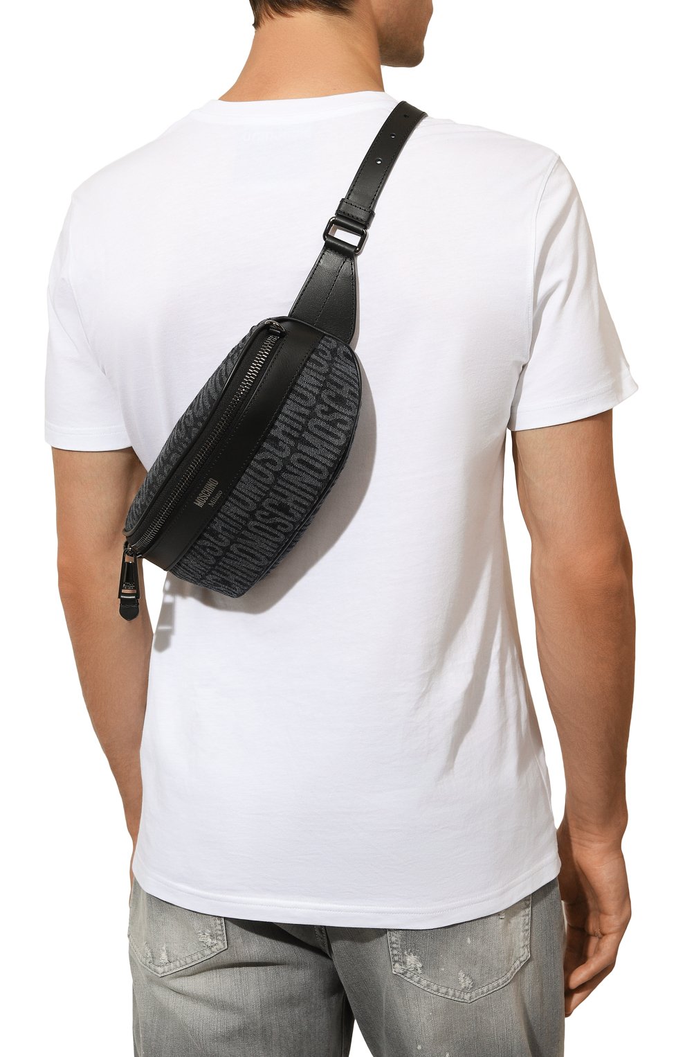 Поясная сумка MOSCHINO темно-серого цвета по цене 59950 руб., арт. A7705/8274, фото 2 Поясная сумка MOSCHINO, арт. A7705/8274, фото 2