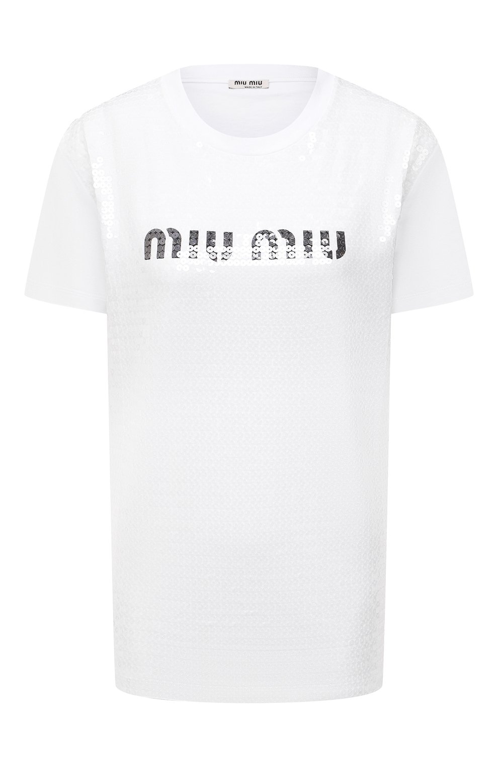 Хлопковая футболка MIU MIU, арт. MJN319-1ZSB-F0009, фото 1