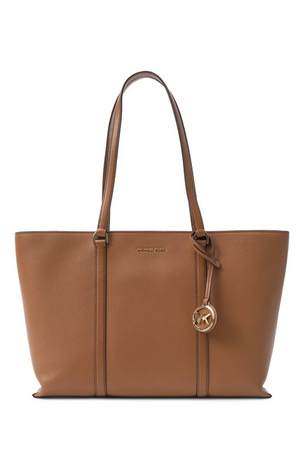 Женская сумка-тоут temple MICHAEL MICHAEL KORS коричневого цвета, арт. 30R4G1LT3L | Фото 1 (Материал сплава: Проставлено; Драгоценные камни: Проставлено; Размер: large; Материал: Натуральная кожа)