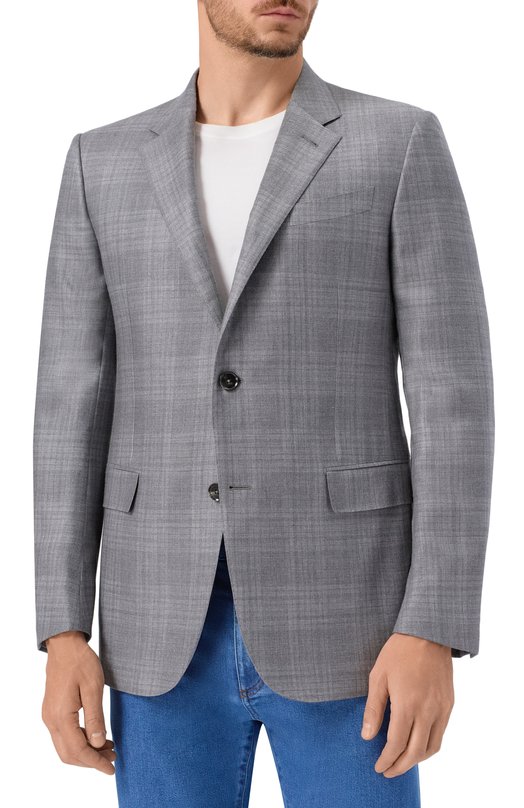 Пиджак из кашемира и шелка Zegna 121220/R859514A8 Серый  121220/R859514A8 Фото 4