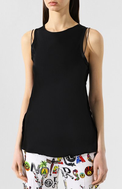 Топ из вискозы HELMUT LANG черного цвета по цене 24400 руб., арт. J01HW508, фото 3 Топ из вискозы HELMUT LANG, арт. J01HW508, фото 3