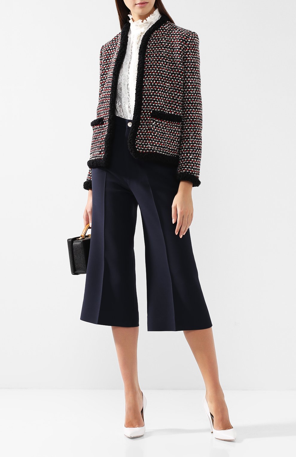 Укороченные брюки из смеси шерсти и шелка GUCCI, арт. 519349/ZHM88, фото 2