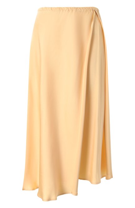 Женская юбка из вискозы JIL SANDER желтого цвета, арт. J02MA0269-J65022 | Фото 1 (Длина Ж (юбки, платья, шорты): Миди; Драгоценные камни: Проставлено; Материал внешний: Вискоза; Материал сплава: Проставлено)