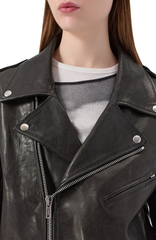 Кожаная куртка Ann Demeulemeester B0012369/LT137 Чёрный  B0012369/LT137 Фото 5