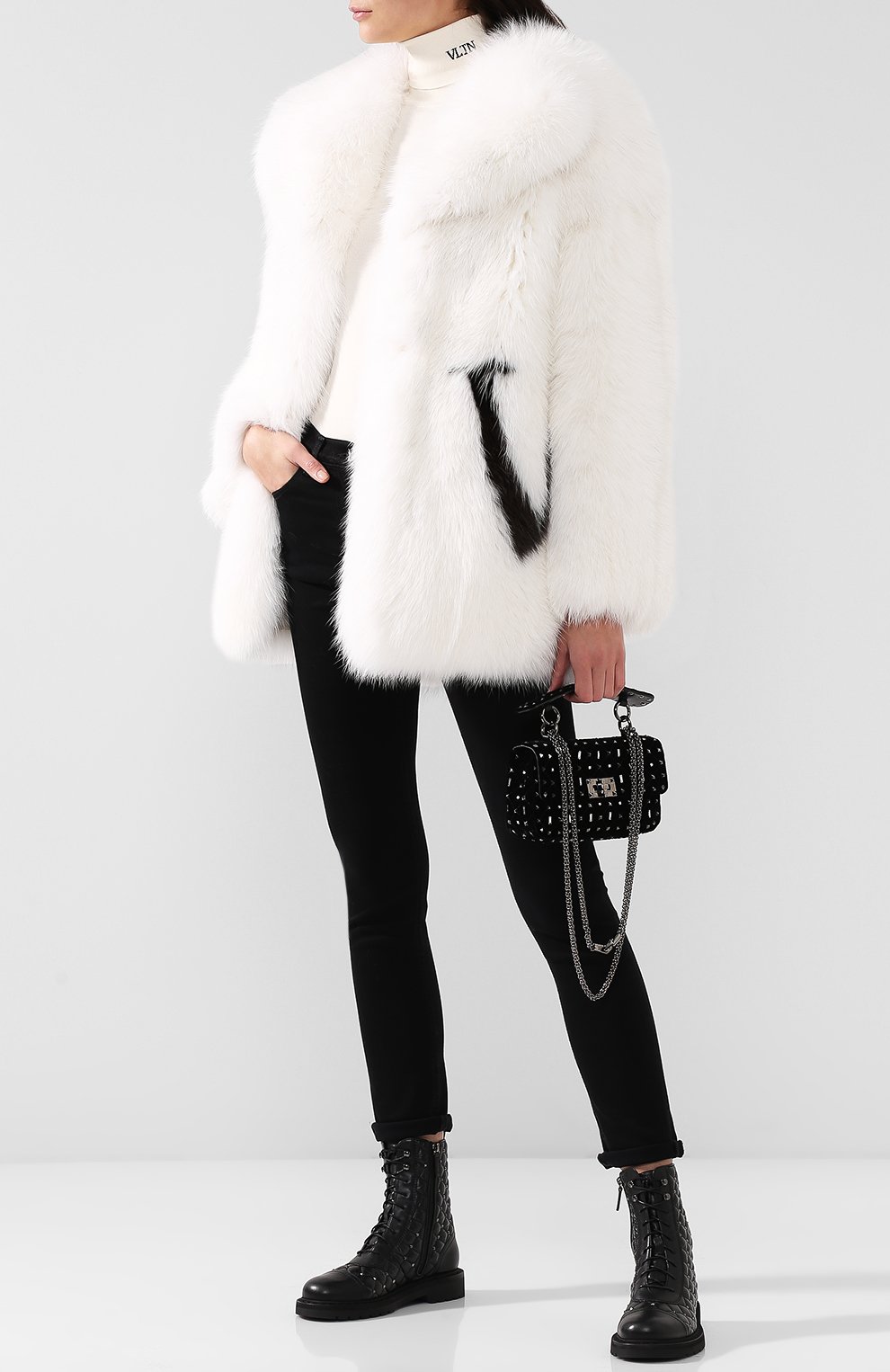 Укороченная шуба из меха песца VALENTINO, арт. QF3FA569VCF, фото 2