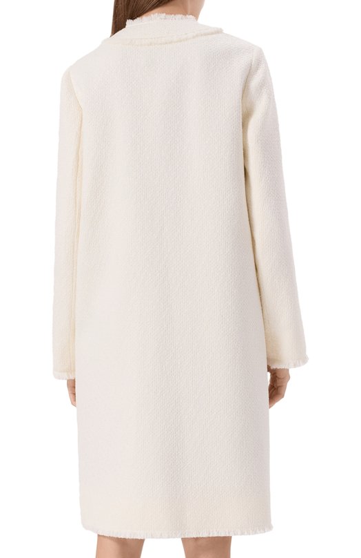 Пальто из шерсти и вискозы Dolce & Gabbana F0C3UT/HUMUA Белый  F0C3UT/HUMUA Фото 4