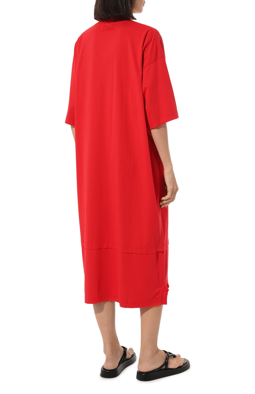 Хлопковое платье VETEMENTS красного цвета по цене 87800 руб., арт. UE54TR300R, фото 4 Хлопковое платье VETEMENTS, арт. UE54TR300R, фото 4