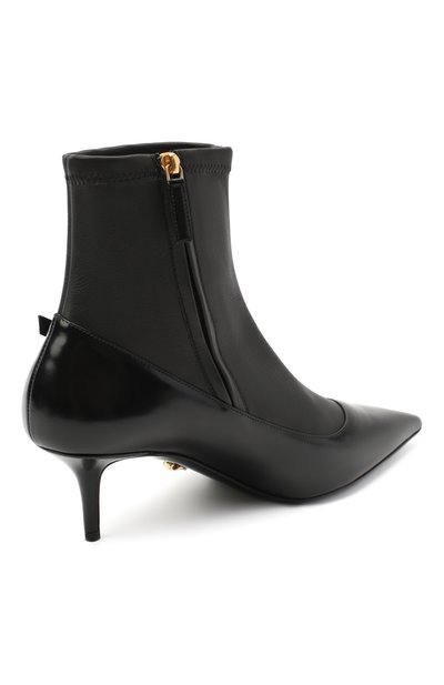 Кожаные ботильоны safety pin VERSACE черного цвета по цене 165000 руб., арт. DST422H/DNA28, фото 4 Кожаные ботильоны safety pin VERSACE, арт. DST422H/DNA28, фото 4