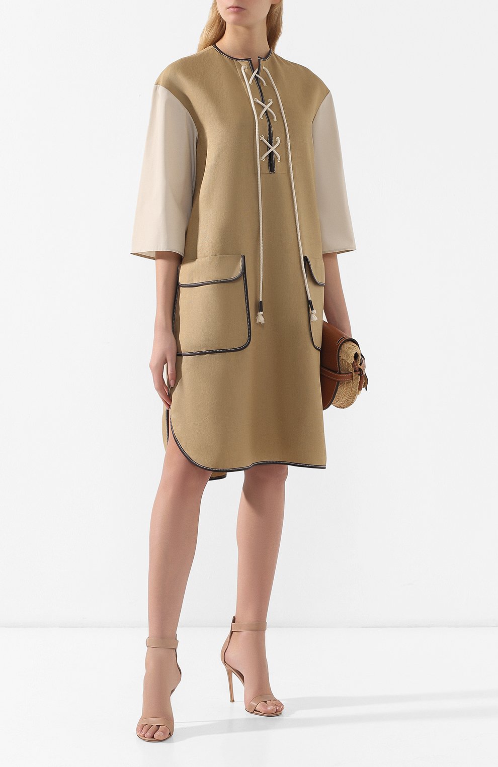 Платье из смеси льна и хлопка LOEWE, арт. S2199600R0, фото 2