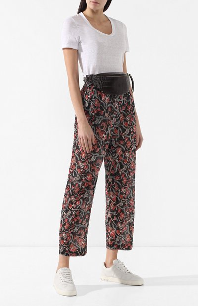 Льняная футболка ISABEL MARANT ETOILE белого цвета по цене 15150 руб., арт. TS0377-00M004E/KRANGER, фото 2 Льняная футболка ISABEL MARANT ETOILE, арт. TS0377-00M004E/KRANGER, фото 2