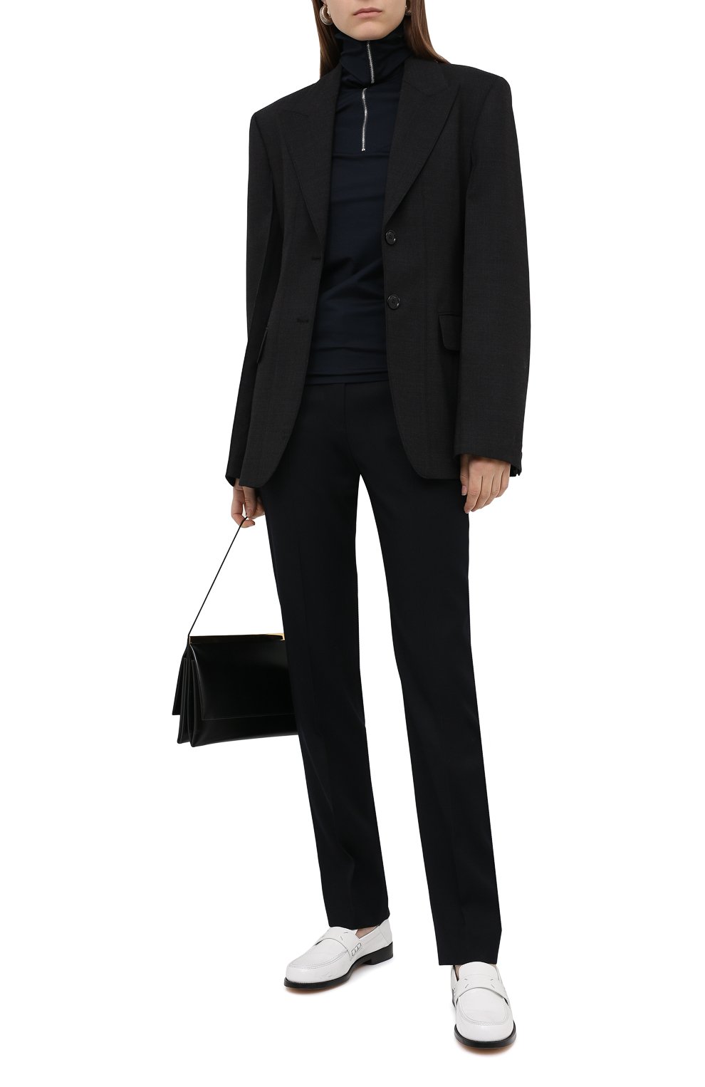 Шерстяные брюки JIL SANDER темно-синего цвета по цене 84050 руб., арт. JSWR305720-WR202500, фото 2 Шерстяные брюки JIL SANDER, арт. JSWR305720-WR202500, фото 2