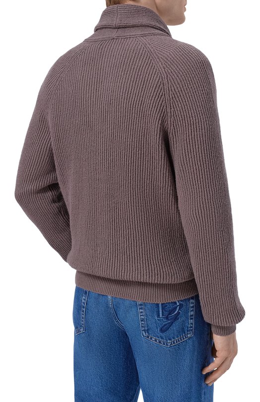 Хлопковый кардиган Brunello Cucinelli MNI708606 Коричневый  MNI708606 Фото 4