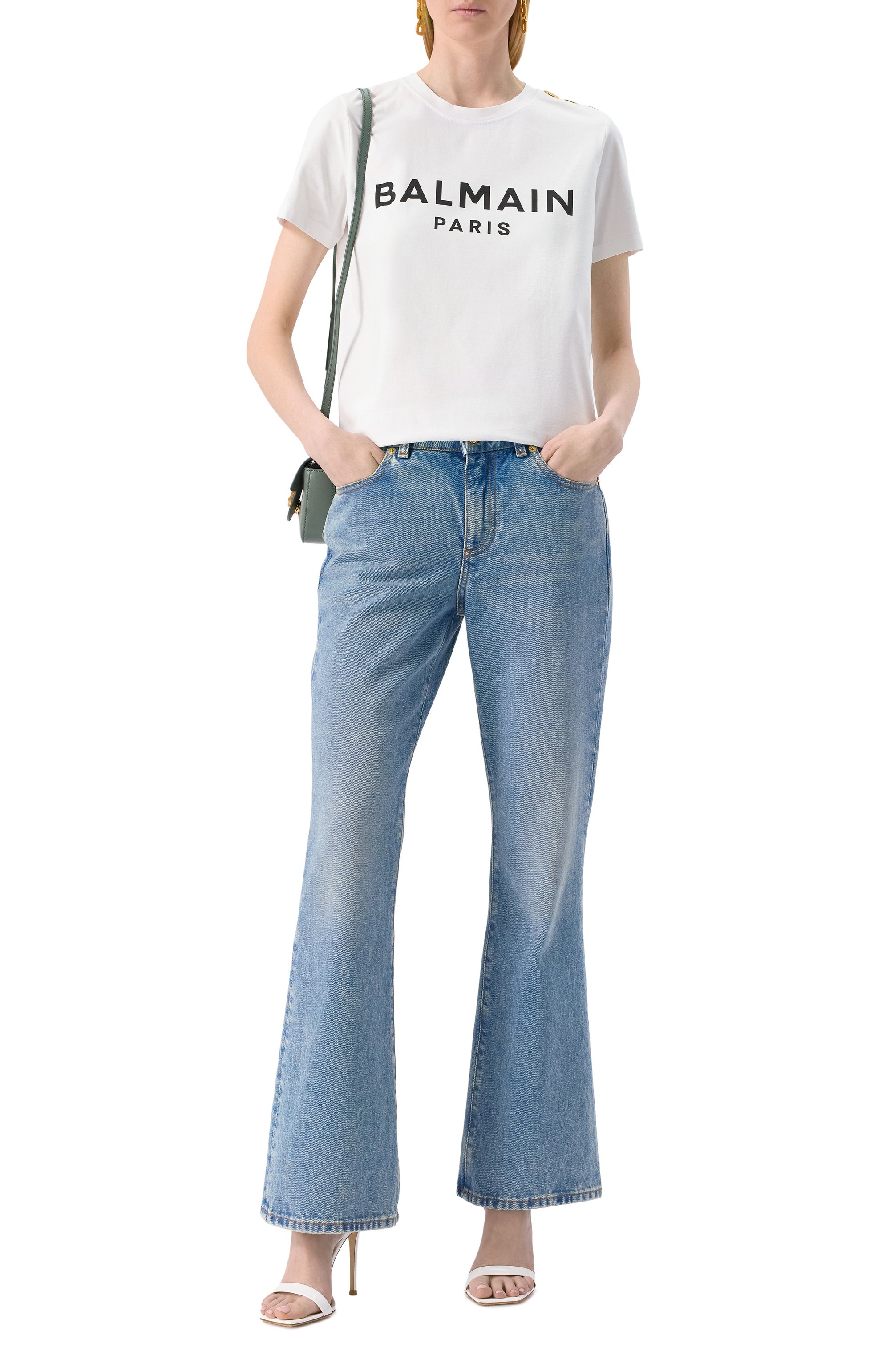 Хлопковая футболка BALMAIN, арт. BF1EF005/BB02, фото 2