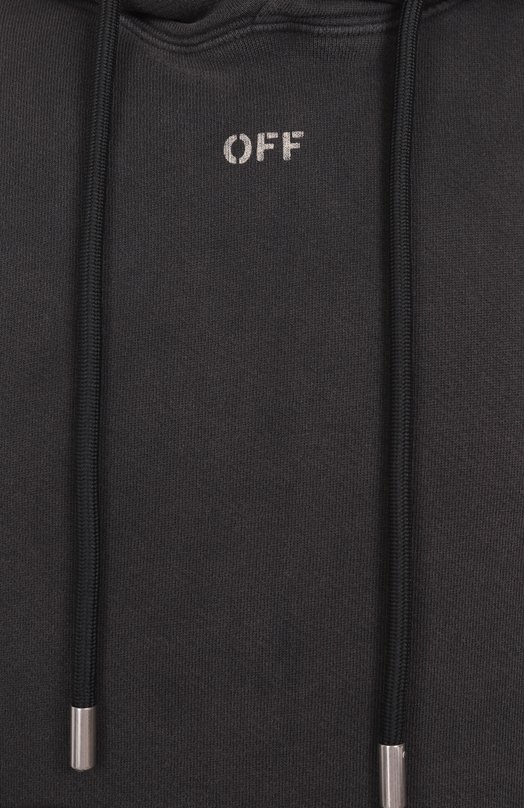 Хлопковое худи Off-White 0MBB085S25FLE00P Серый  0MBB085S25FLE00P Фото 6