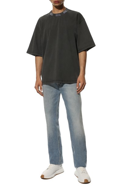 Хлопковая футболка DIESEL темно-серого цвета по цене 9950 руб., арт. A06262/0JFAX, фото 2 Хлопковая футболка DIESEL, арт. A06262/0JFAX, фото 2