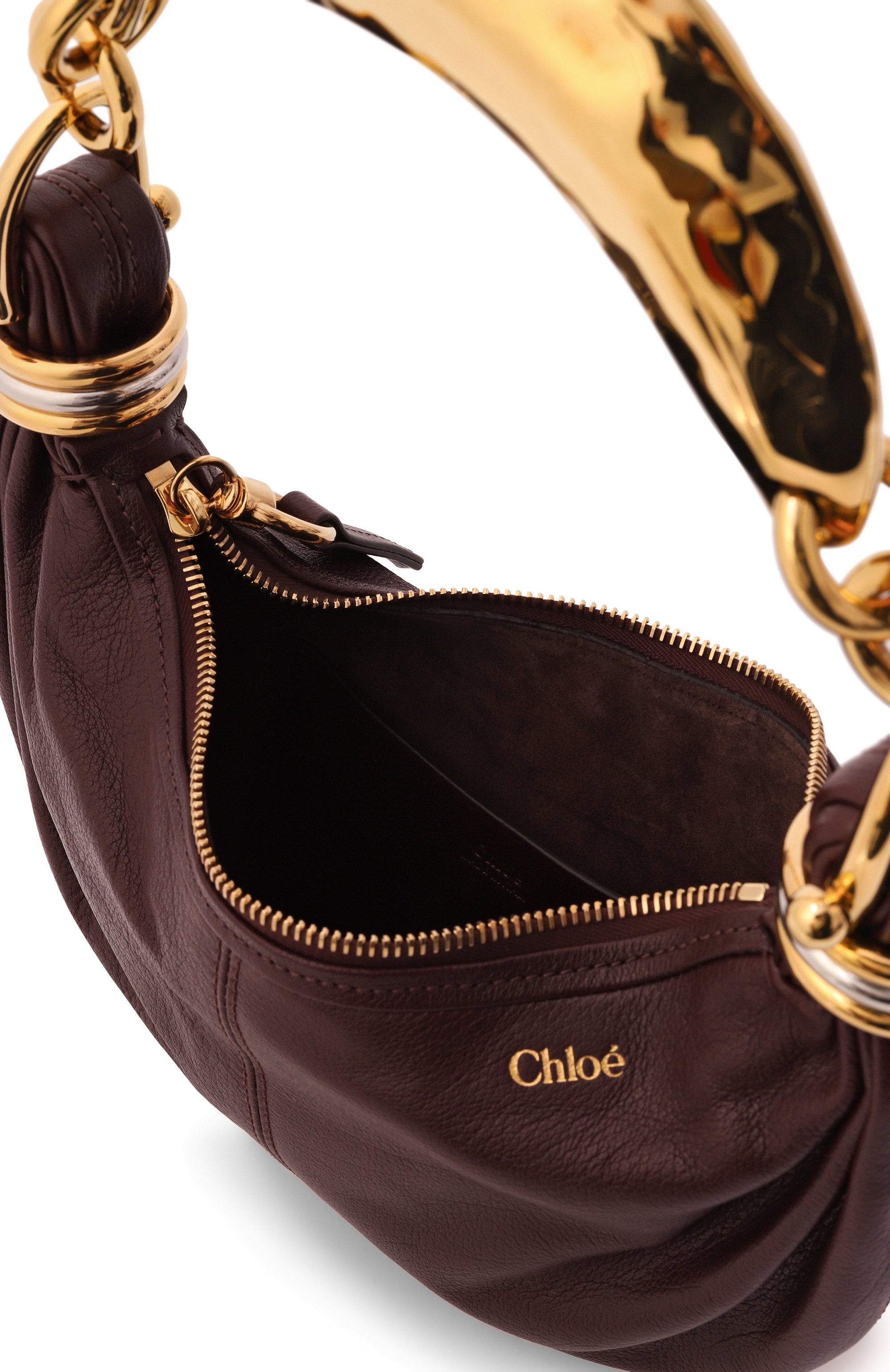 Сумка bracelet mini CHLOÉ бордового цвета по цене 329000 руб., арт. CH26SS626037, фото 5 Сумка bracelet mini CHLOÉ, арт. CH26SS626037, фото 5